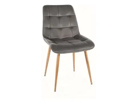 Čalúnená jedálenská stolička Chic D Zamat sivá