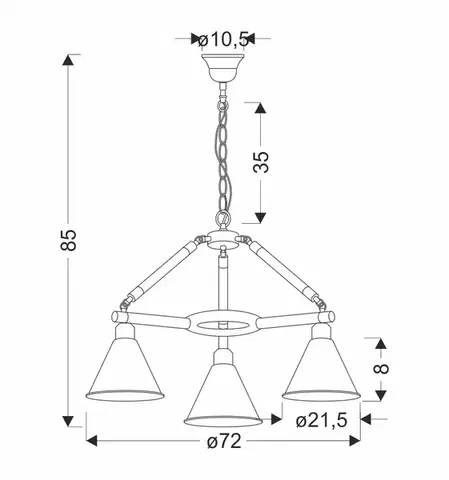 Moderná závesná lampa Negru 3x40W E27 čierna farba do jedálne, obývačky