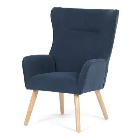 Kreslo ušiak BLUE2, modrá