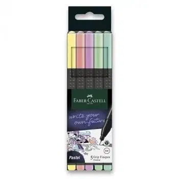 Fineliner Faber-Castell Grip Pastel 5 ks