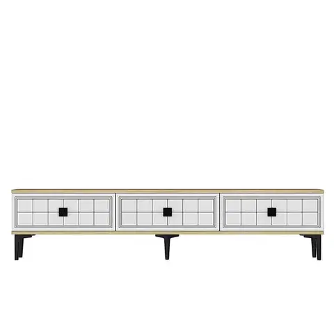 TV stolík Yuka 180 - Sapphire Oak, White