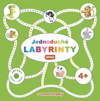 Jednoduché labyrinty - zelený sešit / zošit + samolepka (CZ/SK vydanie)