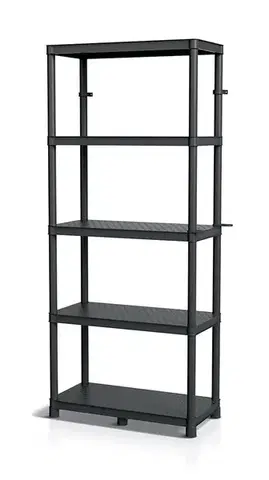 Plastový dielenský regál Stacker 74x172,5 cm čierny