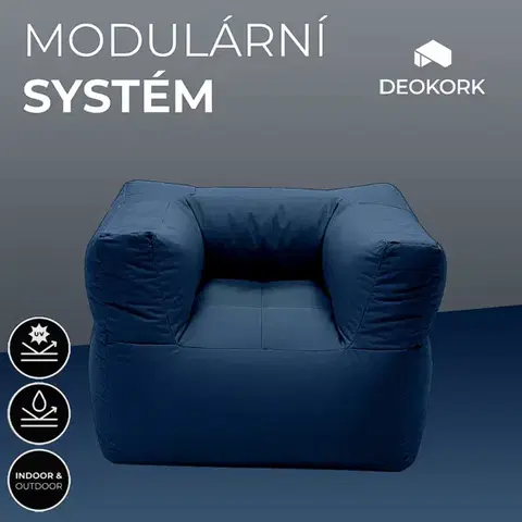 DEOKORK Záhradné textilné kreslo MODULTEX (tmavo modrá) bez náplne