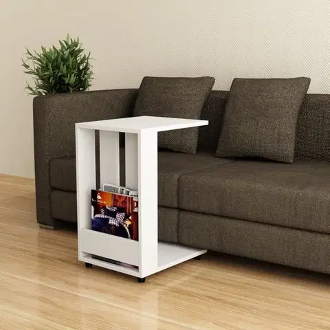 Príručný stolík / Odkladací stolík Edi - White