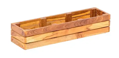 DEOKORK Záhradný teakový kvetináč FIORI 100 × 20 × 45 cm
