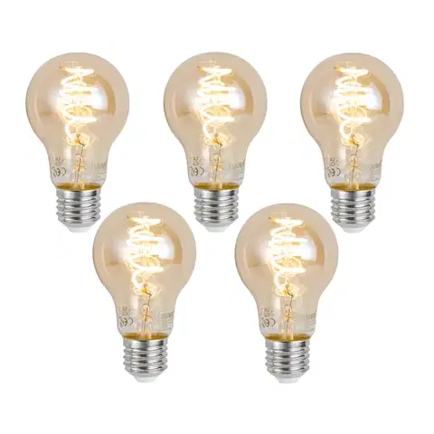 Sada 5 inteligentných stmievateľných LED žiaroviek E27 A60 jantárová 4,9 W 320 lm 2500 K Zigbee
