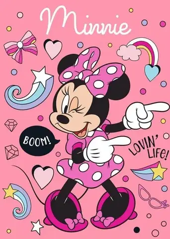 Deka detská flecee Minnie ružová 140x100cm Faro Tiahome