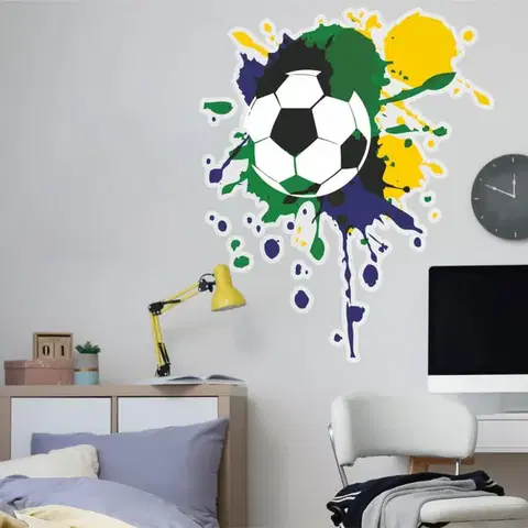Farebná nálepka na stenu - Futbalová lopta s fľakmi