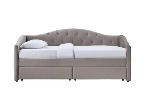Čalúnená posteľ Aloha so zásuvkami 90x200 cm béžová