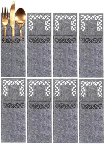 Vianočný obal na príbor EGA 8 ks sivý