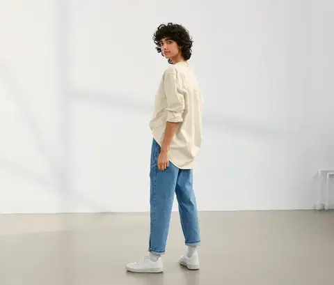 NAH/STUDIO košeľová blúzka | bavlna, nefarbená