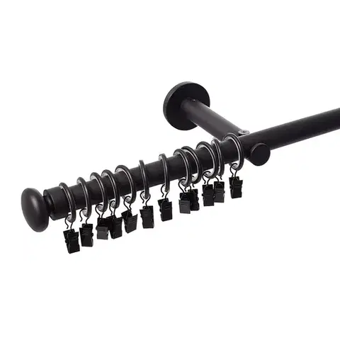 Dekoria Jednoduchá garniža Modern black matt 160cm, 160 cm 