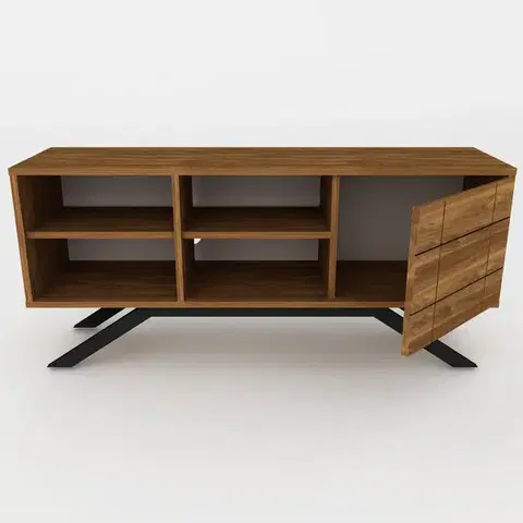 TV stolík North - Black, Walnut