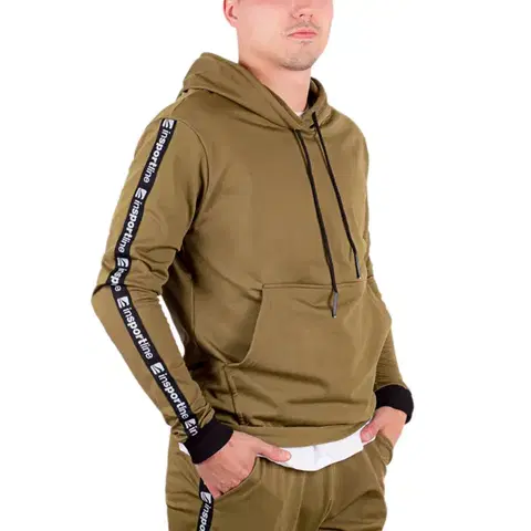 Pánska mikina inSPORTline Straphoodie Farba khaki, Veľkosť XL