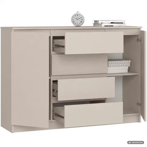 Komoda CLP K140 2D 4SZ 138 cm kašmír