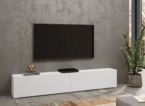 EMMA 40 moderný tv stolík biela/ dub wotan