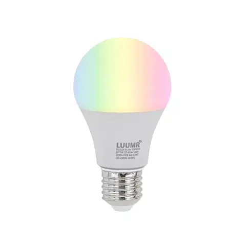 Stmievateľná LED žiarovka E27 RGBW A60 opálová 9W 806 lm 2700-6500K