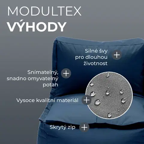 Textilné modulové lehátko MODULTEX (tmavo modrá) bez náplne