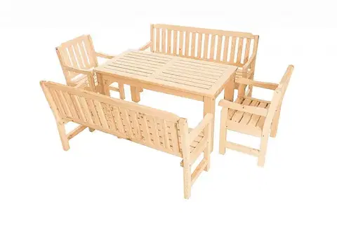 DEOKORK Masívne záhradná zostava z borovice LONDON 1+2+2 (32 mm) - rôzne dĺžky 200 cm