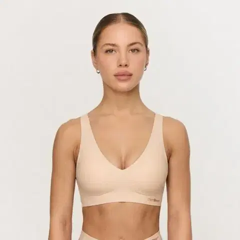 GymBeam Bezšvová podprsenka Comfy Beige  L