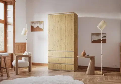 SONIJA COMBI šatníková skriňa, dub Artisan/biela
