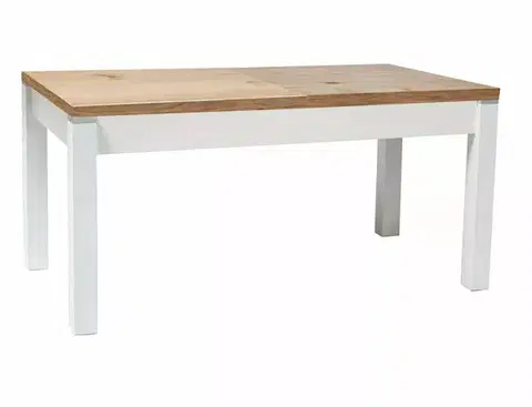 Rozkladací konferenčný stolík Kleopatra 124/164 cm dub lancelot/biely