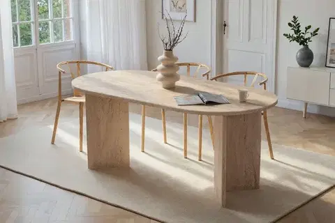 Jedálenský stôl Sablin 180 cm travertín