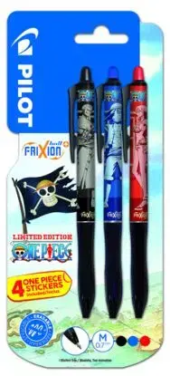 Pilot Sada Roller FriXion Ball Clicker One Piece 3 ks, 0.7, blister, Čierna, Červená, Modrá