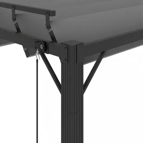 Pergola s lamelovou strechou 3 x 4 m hliník / látka Dekorhome