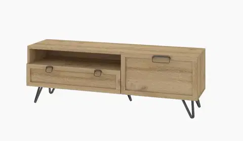 Stolík pod TV BIMBO 25 s LED, dub divoký / artisan olej