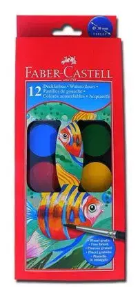Vodové farby Faber-Castell priemer 24 mm 12 ks