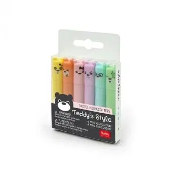 Legami Sada mini pastelových zvýrazňovačov Teddy´s Style 6ks EXTRAORDINARY STATIONERY - Legami