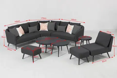 Luxusná textilná zostava MELIA LIKA TEX (antracit)