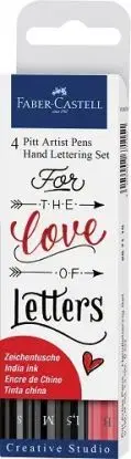 Popisovač Faber-Castell Pitt Artist Pen Hand Lettering 4 ks