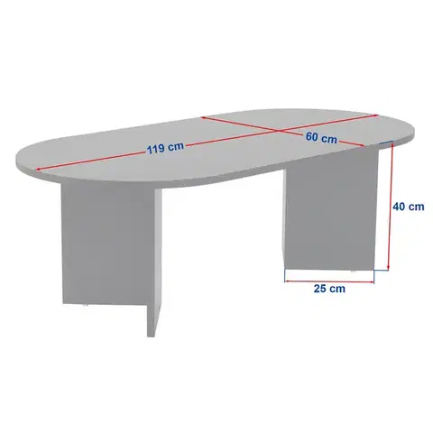 Konferenčný stolík Sable Walnut White
