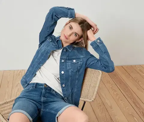 Džínsové bermudy – strih »Lea«, modrý denim