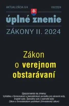 Zákony 2024 II aktualizácia II 4 - Verejné obstarávanie