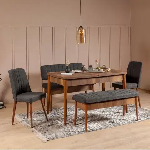 Lavica Vina Bench Anthracite, Walnut