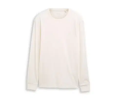 Základné tričko s dlhým rukávom Tom Tailor, Gardenia White