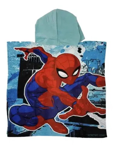 Detské pončo SPIDER MAN modrý 55x110cm Setino Tiahome