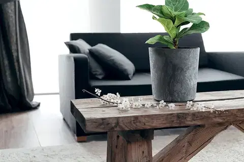 Kvetináč NURBI ROUNDED BETON EFFECT sivý