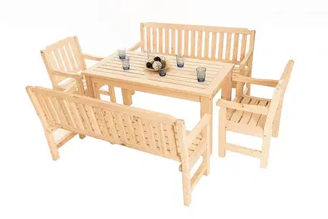 DEOKORK Masívne záhradné lavice z borovice LONDON (32 mm) - rôzne dĺžky 150 cm