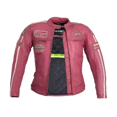 Dámska kožená moto bunda W-TEC Sheawen Lady Pink Farba ružová, Veľkosť M