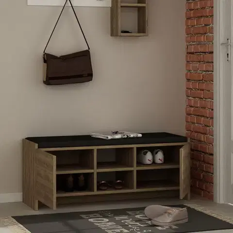 Skrinka na topánky / Botník Zulla - Dark Oak
