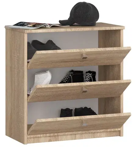 Skriňa na topánky Mini 60 cm - 3 dvierka dub sonoma