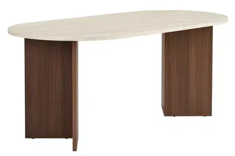 Jedálenský stôl Sablin 180 cm travertín/orech