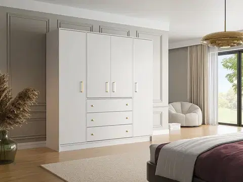 NOSTALGIC šatníková skriňa, biela 