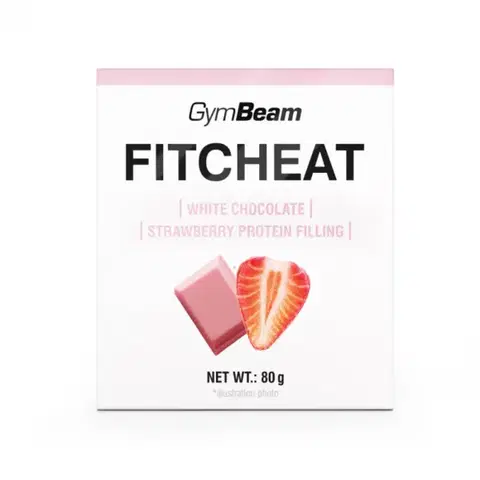 Gymbeam Proteínová čokoláda Fitcheat biela čokoláda s jahodou