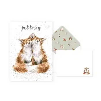 Sada ďakovných prianí s obálkou "Just to Say" 8 ks Wrendale Designs - líšky